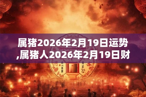 属猪2026年2月19日运势,属猪人2026年2月19日财运,生肖猪2026年2月19日运势