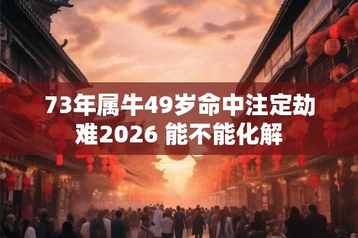 73年属牛49岁命中注定劫难2026 能不能化解