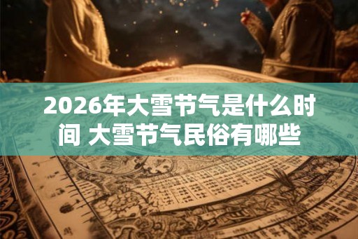 2026年大雪节气是什么时间 大雪节气民俗有哪些 2026年大雪节气是什么时间 大雪节气民俗有哪些