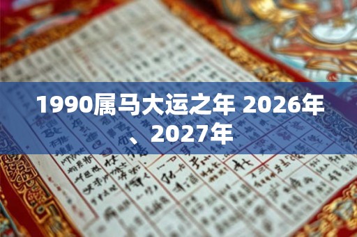 1990属马大运之年 2026年、2027年