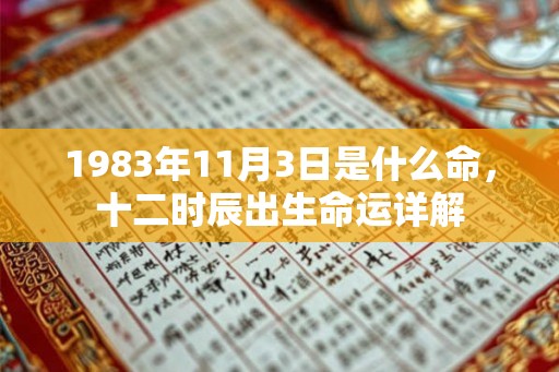 1983年11月3日是什么命，十二时辰出生命运详解
