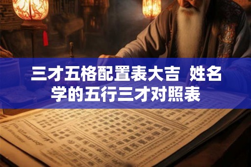 三才五格配置表大吉  姓名学的五行三才对照表