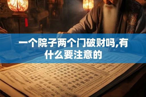 一个院子两个门破财吗,有什么要注意的