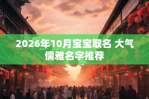 2026年10月宝宝取名 大气儒雅名字推荐