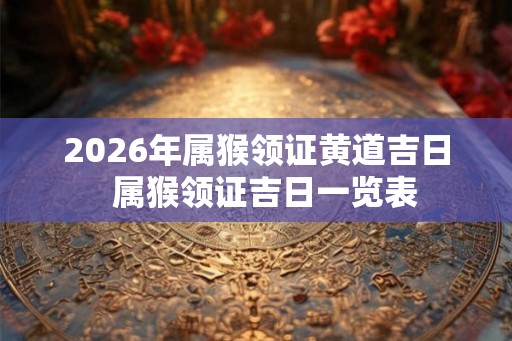 2026年属猴领证黄道吉日  属猴领证吉日一览表