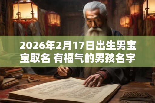 2026年2月17日出生男宝宝取名 有福气的男孩名字