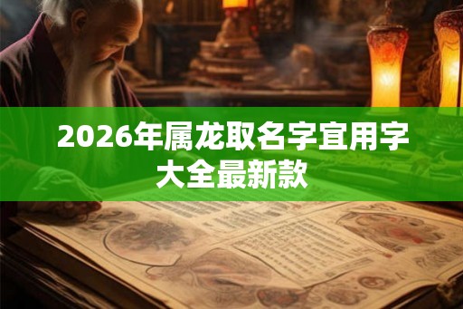 2026年属龙取名字宜用字大全最新款