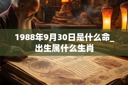 1988年9月30日是什么命_出生属什么生肖