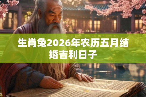 生肖兔2026年农历五月结婚吉利日子