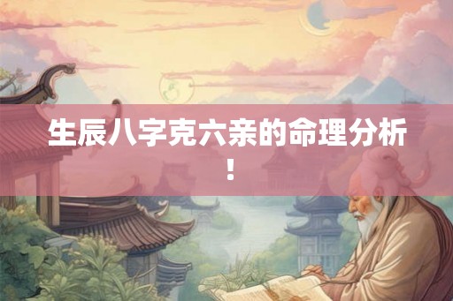 生辰八字克六亲的命理分析! 生辰八字克六亲的命理分析!