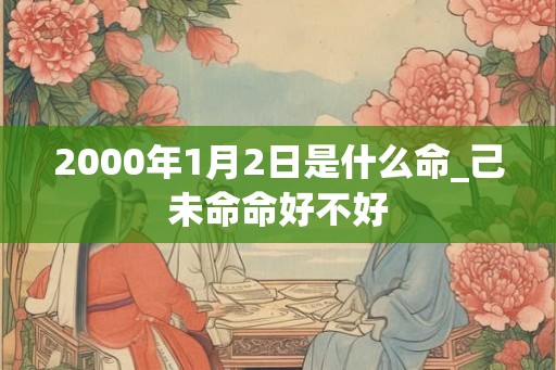 2000年1月2日是什么命_己未命命好不好