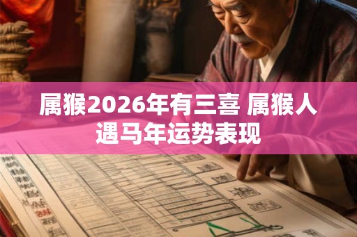 属猴2026年有三喜 属猴人遇马年运势表现