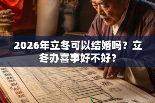 2026年立冬可以结婚吗？立冬办喜事好不好？