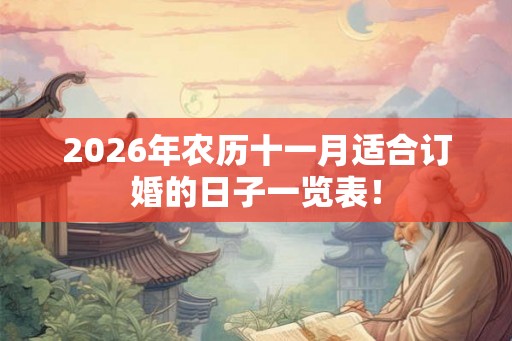 2026年农历十一月适合订婚的日子一览表！