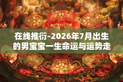 在线推衍-2026年7月出生的男宝宝一生命运与运势走向 在线推衍-2026年7月出生的男宝宝一生命运与运势走向