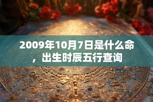 2009年10月7日是什么命，出生时辰五行查询