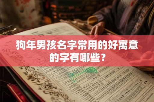 狗年男孩名字常用的好寓意的字有哪些？