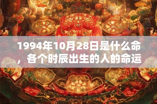 1994年10月28日是什么命，各个时辰出生的人的命运