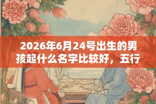 2026年6月24号出生的男孩起什么名字比较好，五行属什么