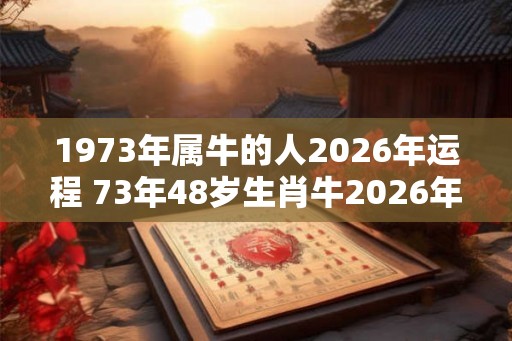 1973年属牛的人2026年运程 73年48岁生肖牛2026年运势