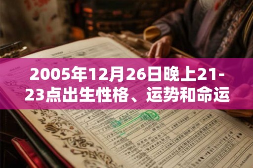 2005年12月26日晚上21-23点出生性格、运势和命运