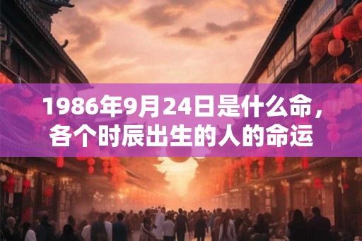 1986年9月24日是什么命，各个时辰出生的人的命运