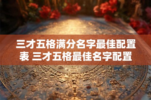 三才五格满分名字最佳配置表 三才五格最佳名字配置是什么