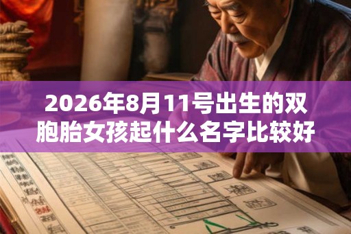 2026年8月11号出生的双胞胎女孩起什么名字比较好，五行属什么？