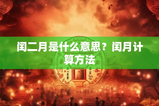 闰二月是什么意思？闰月计算方法