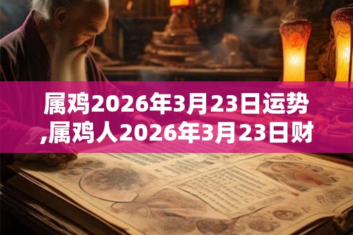 属鸡2026年3月23日运势,属鸡人2026年3月23日财运,生肖鸡2026年3月23日运势 属鸡2026年3月23日运势,属鸡人2026年3月23日财运,生肖鸡2026年3月23日运势