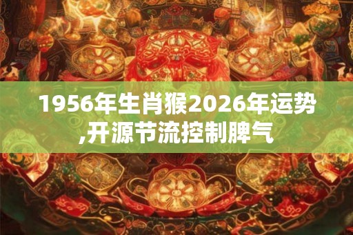 1956年生肖猴2026年运势,开源节流控制脾气