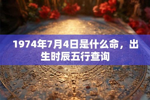 1974年7月4日是什么命，出生时辰五行查询