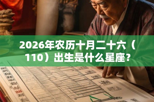 2026年农历十月二十六（110）出生是什么星座？