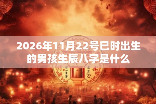 2026年11月22号巳时出生的男孩生辰八字是什么