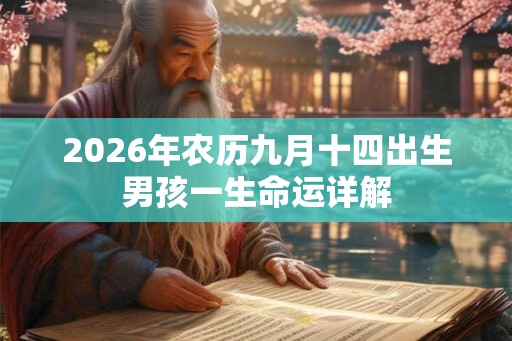 2026年农历九月十四出生男孩一生命运详解