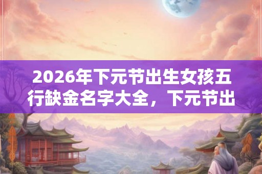 2026年下元节出生女孩五行缺金名字大全，下元节出生好不好？