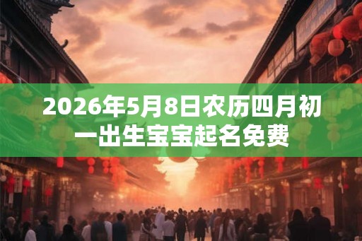 2026年5月8日农历四月初一出生宝宝起名免费