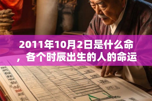 2011年10月2日是什么命，各个时辰出生的人的命运