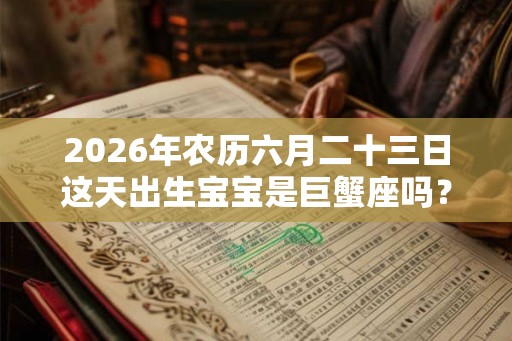 2026年农历六月二十三日这天出生宝宝是巨蟹座吗？