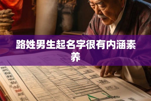 路姓男生起名字很有内涵素养