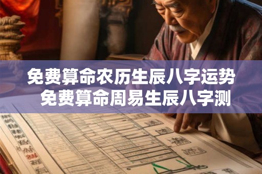 免费算命农历生辰八字运势  免费算命周易生辰八字测阴历转阳历