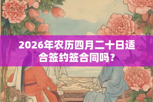 2026年农历四月二十日适合签约签合同吗？
