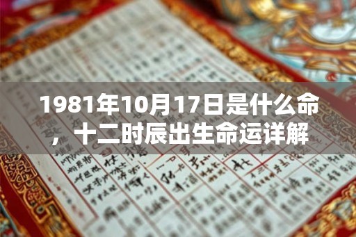 1981年10月17日是什么命，十二时辰出生命运详解