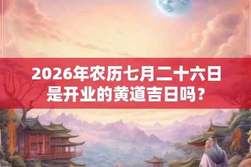 2026年农历七月二十六日是开业的黄道吉日吗？