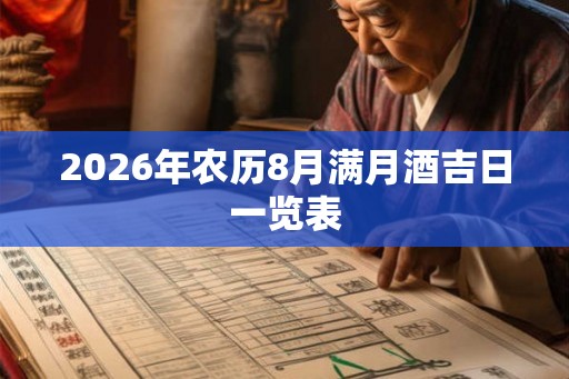 2026年农历8月满月酒吉日一览表 2026年农历8月满月酒吉日一览表