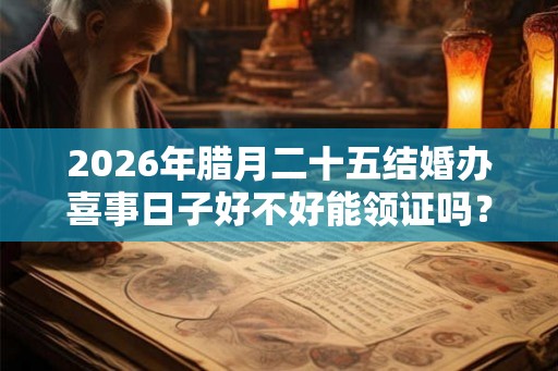 2026年腊月二十五结婚办喜事日子好不好能领证吗？