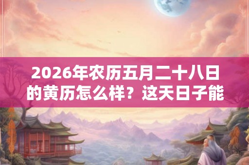 2026年农历五月二十八日的黄历怎么样？这天日子能祈福求财吗？