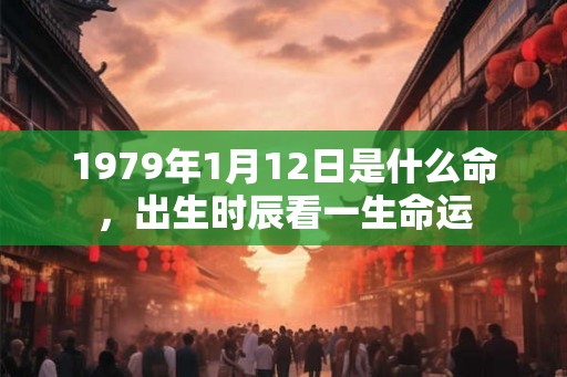 1979年1月12日是什么命，出生时辰看一生命运