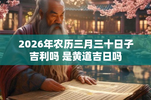 2026年农历三月三十日子吉利吗 是黄道吉日吗