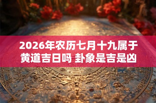2026年农历七月十九属于黄道吉日吗 卦象是吉是凶